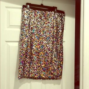 Full Sequined knee length skirt